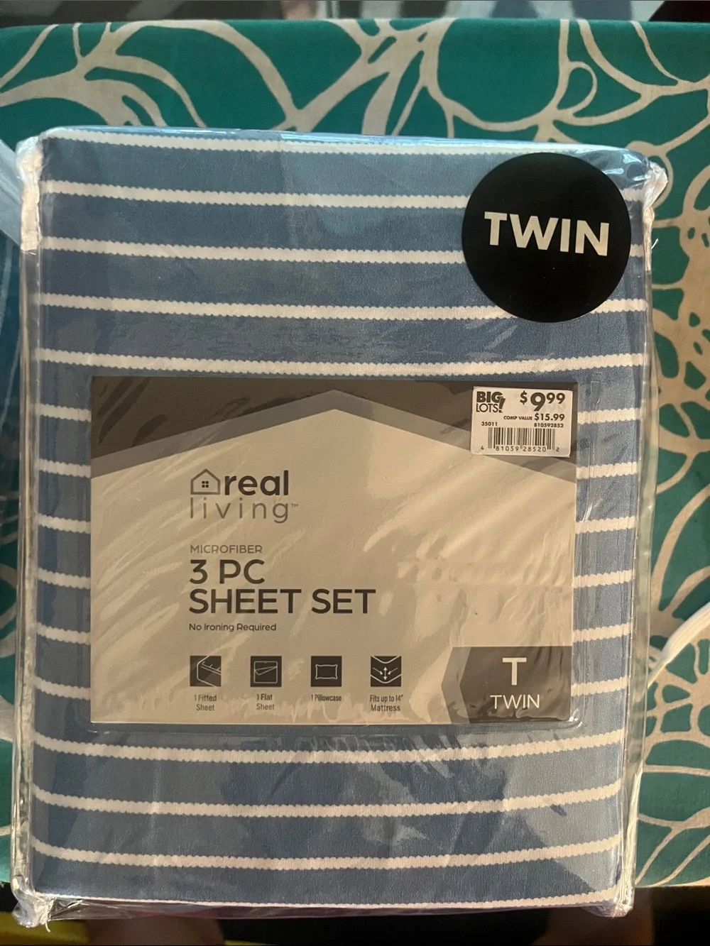 Striped Blue 3-Pc Sheet Set - Navy Blue
